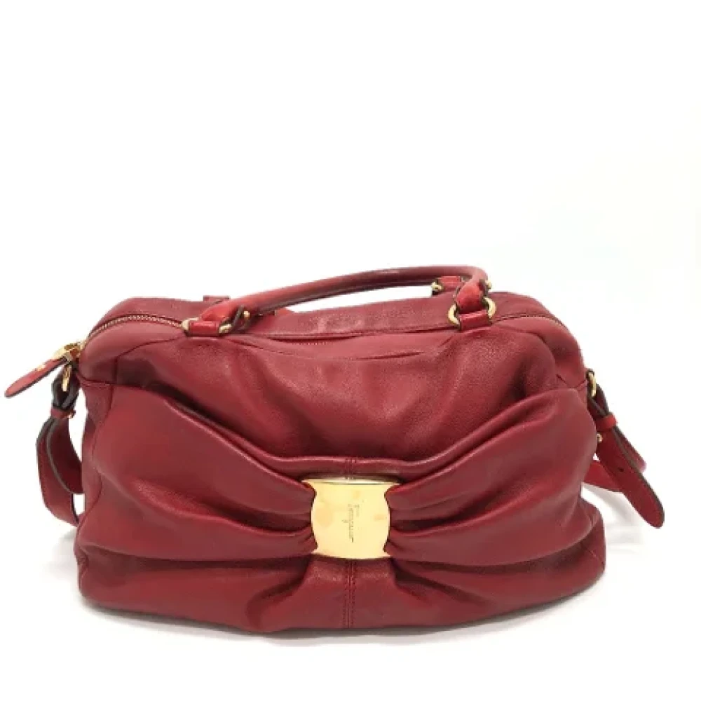 Salvatore Ferragamo Pre-owned Leather handbags Red Dames
