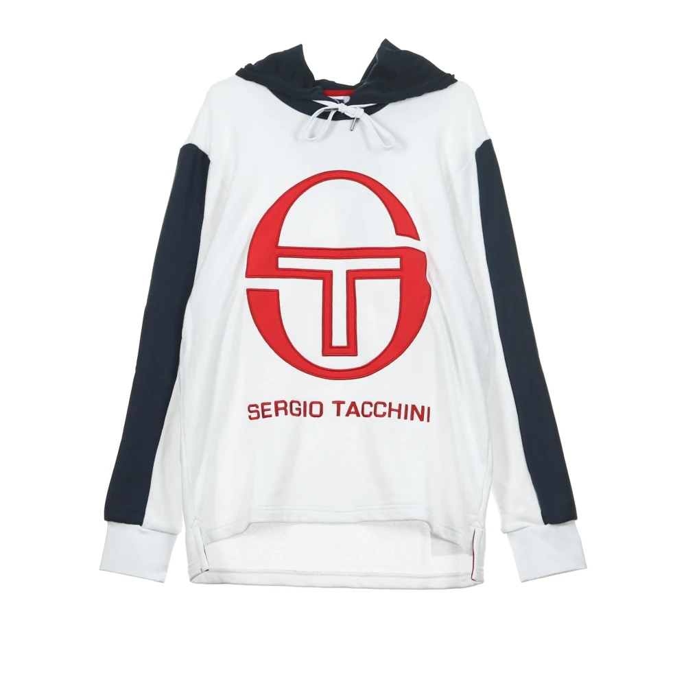 Sergio Tacchini Wit Navy Hoodie voor Mannen White Heren