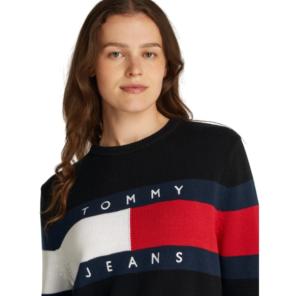 Tommy Jeans Kleur Blok Trui Black Dames