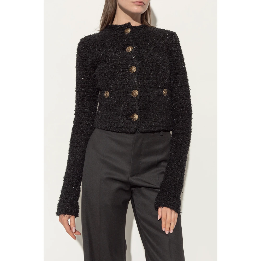 Balenciaga Tweed Jas Black Dames