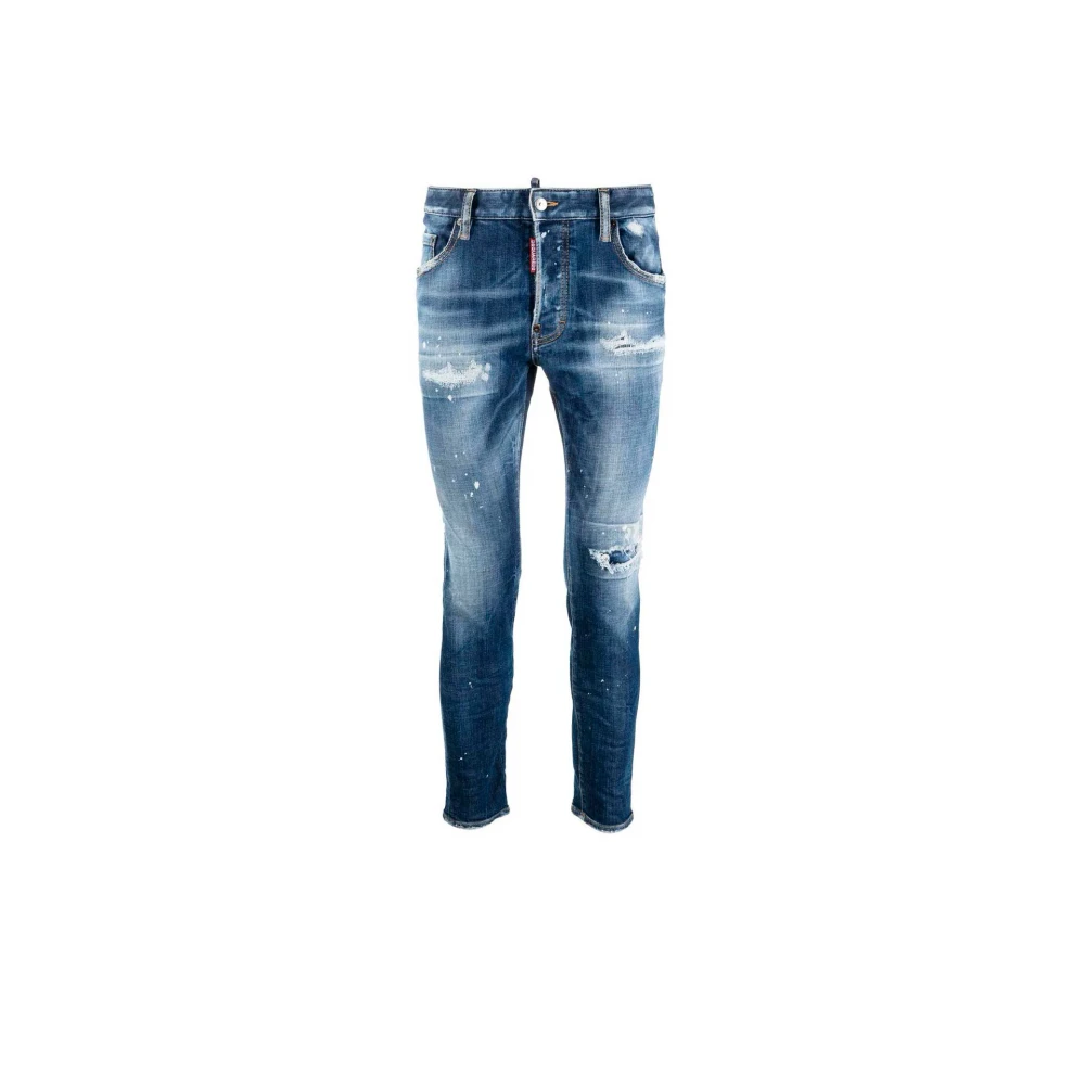 Dsquared2 Super Twinky Jeans met Gescheurde Details Blue Heren
