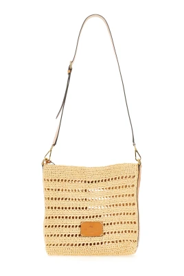 Perforerad Crossbody-väska i Raffia