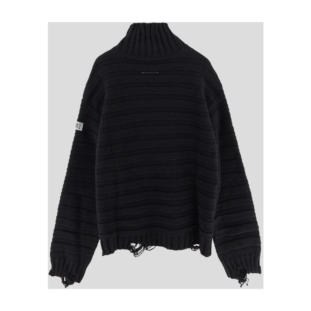 MM6 Maison Margiela Gezellige Turtleneck Gebreid Black Heren