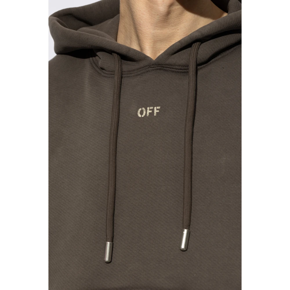 Off White Sweatshirt met logo Gray Heren
