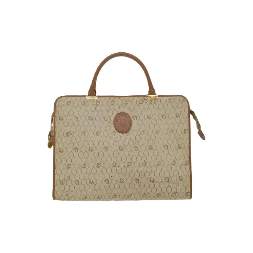 Dior Vintage Pre-owned Canvas handbags Brown Dames