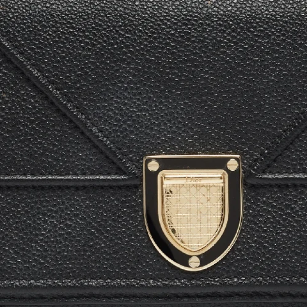 Dior Vintage Pre-owned Leather wallets Black Dames