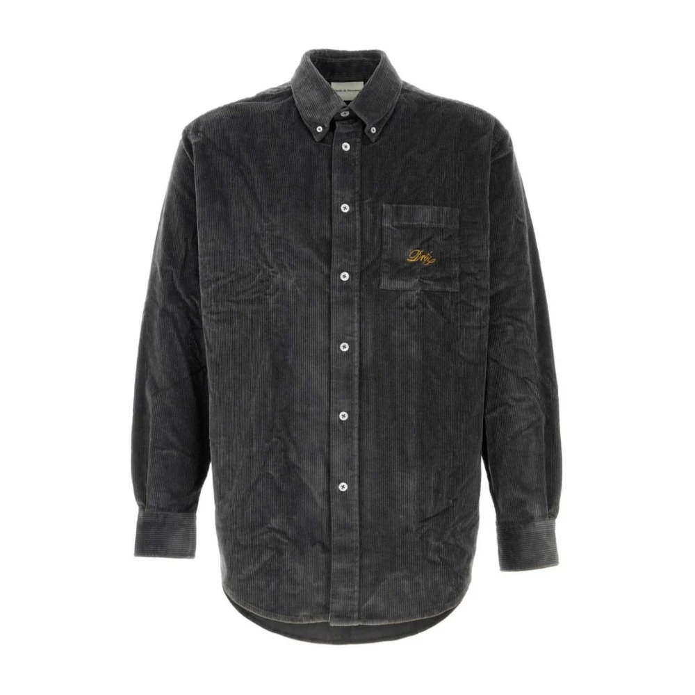 Drole de Monsieur Donkergrijze Corduroy Overhemd Verhoog Garderobe Gray Heren