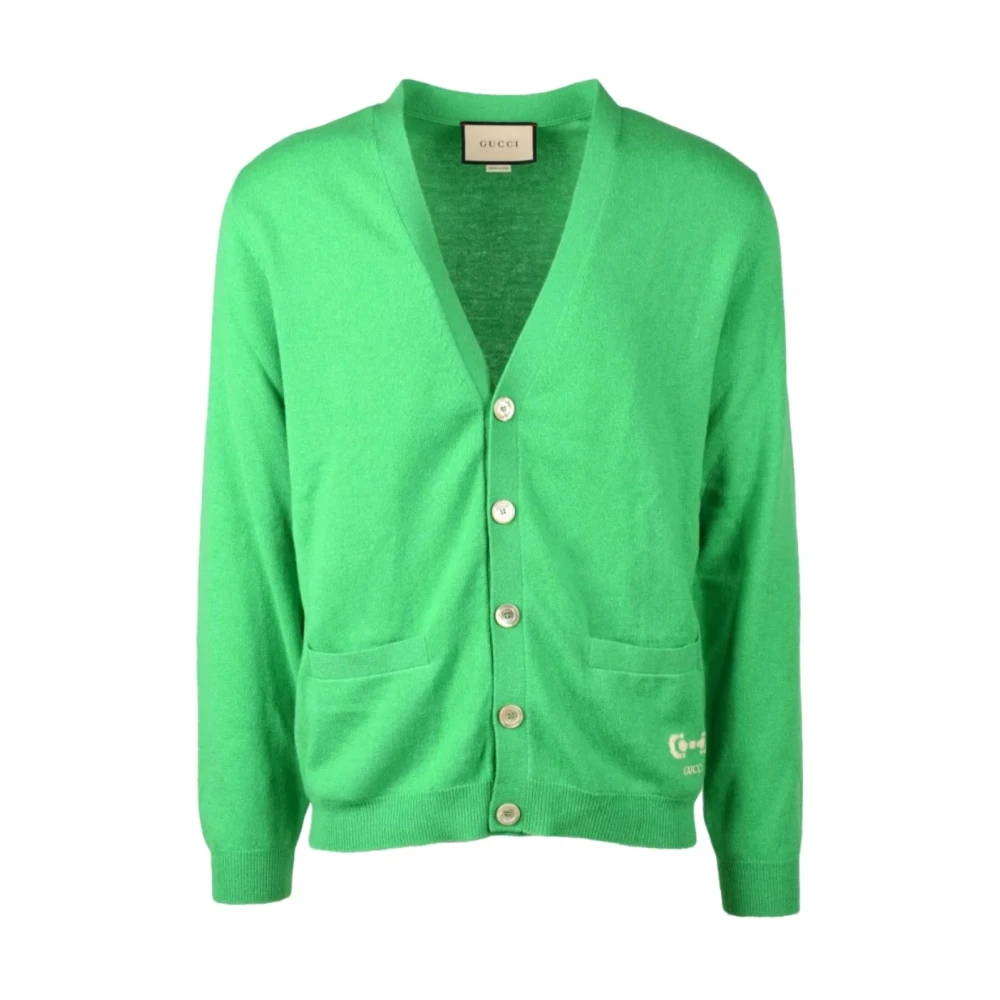 Gucci Stijlvolle Gebreide Cardigan Sweater Green Heren