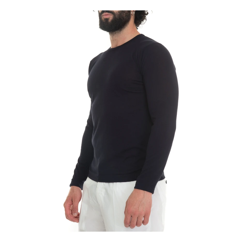 Hindustrie Slim Fit Longsleeve Jersey T-shirt Blue Heren