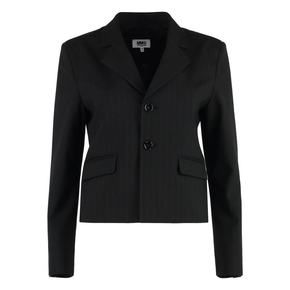 MM6 Maison Margiela Pin-striped Blazer met reverskraag Black Dames