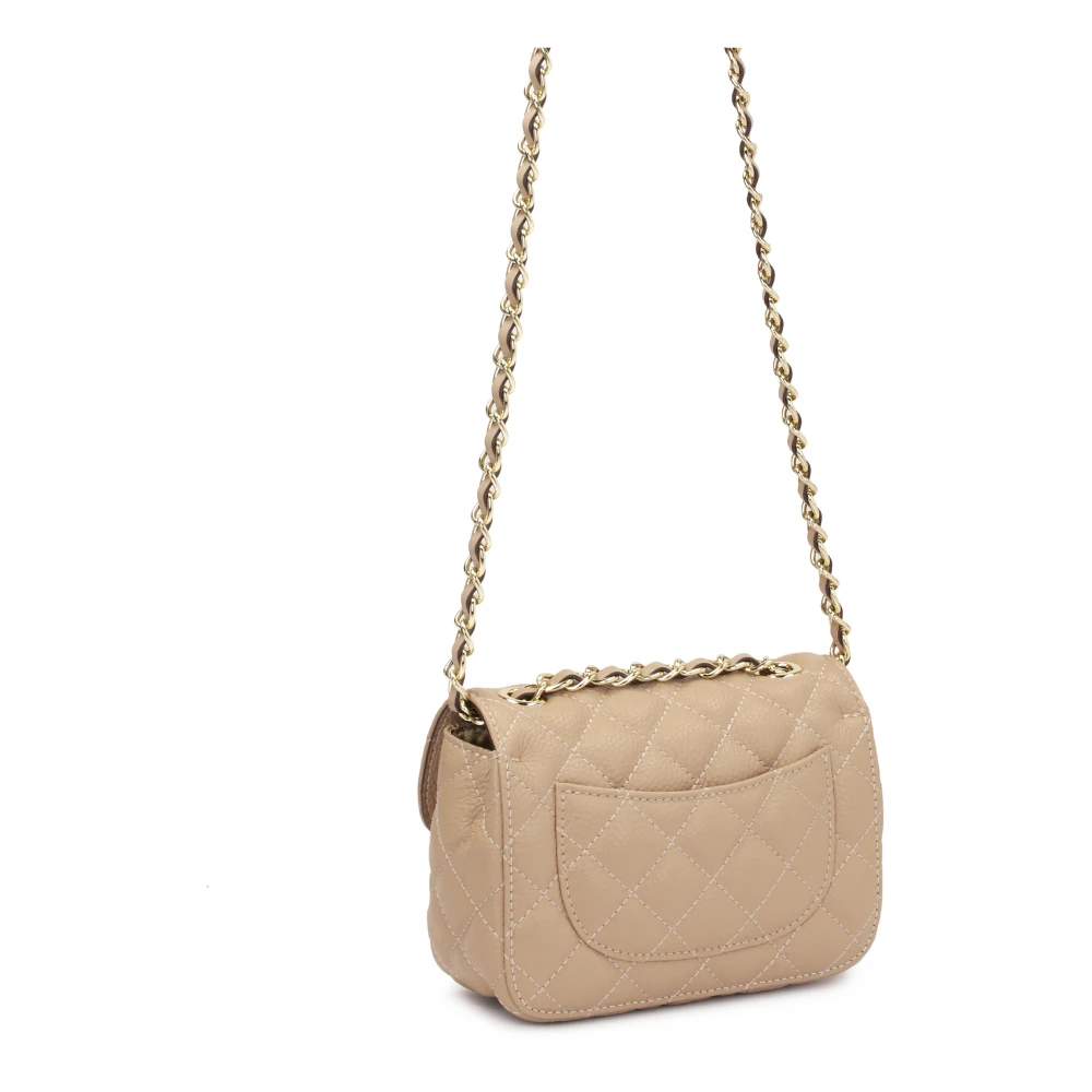 Kazar Kleine gewatteerde natuurlijke leren handtas Beige Dames