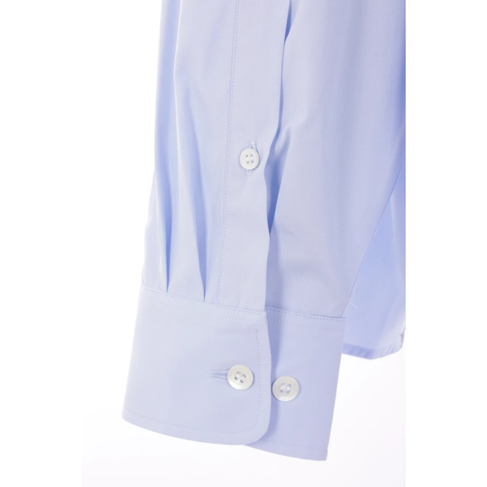 Dries Van Noten Blauwe Oversize Popeline Shirt Casia Blue Dames