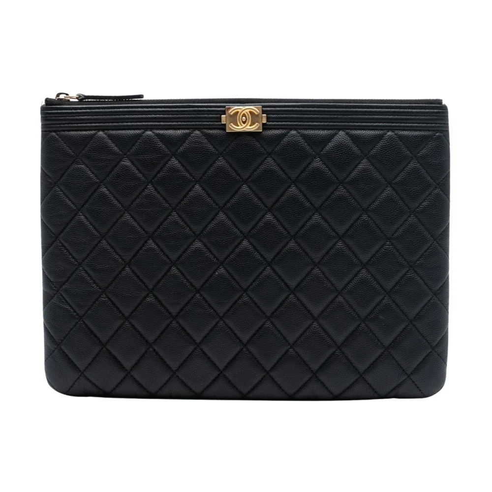 Chanel Vintage Svart Pre-Owned Quilted Pouch