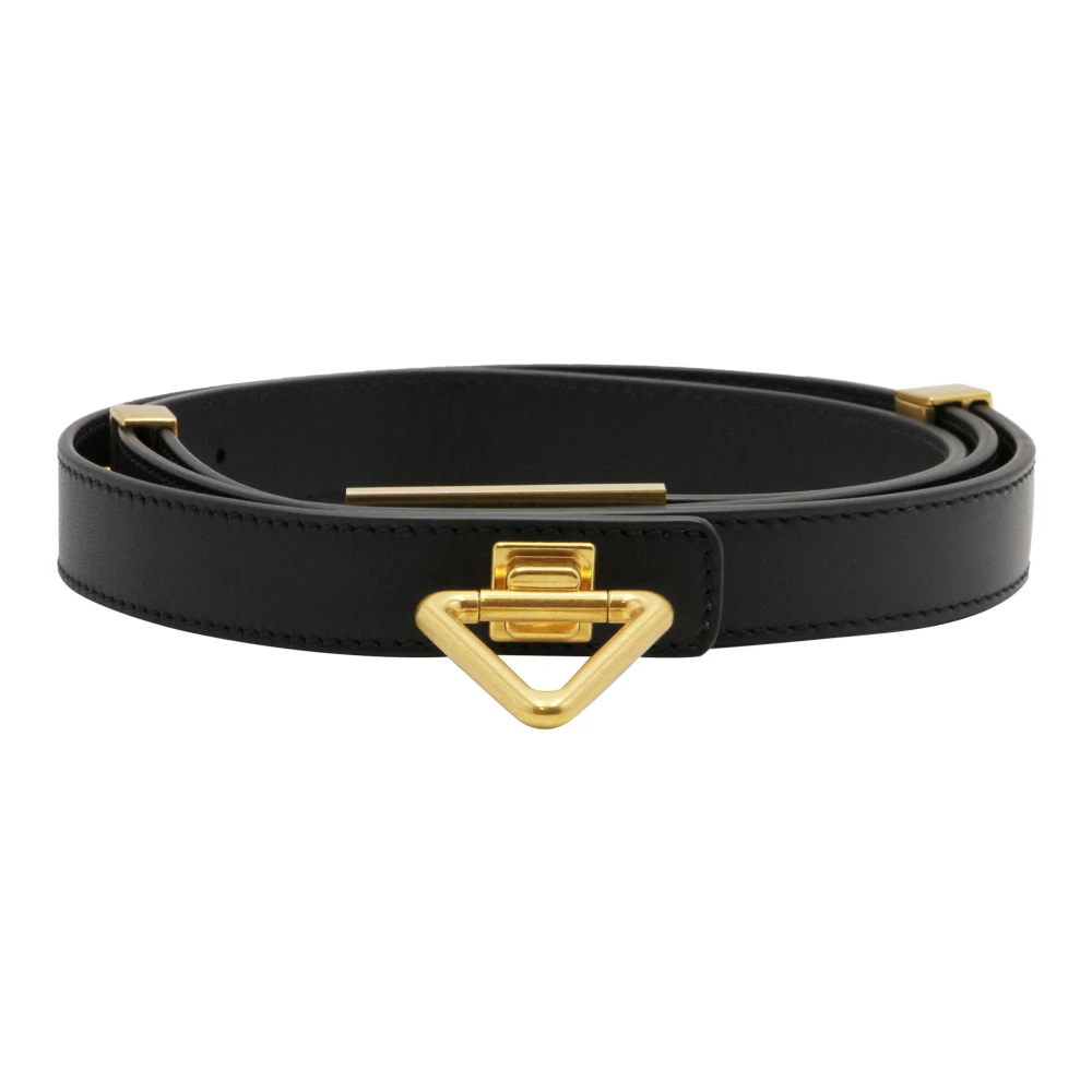 Bottega Veneta Metallic Point Lock Riem Black Dames