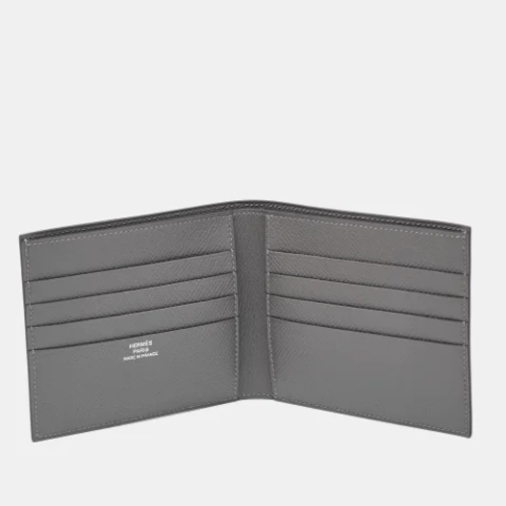 Hermès Vintage Pre-owned Leather wallets Gray Heren