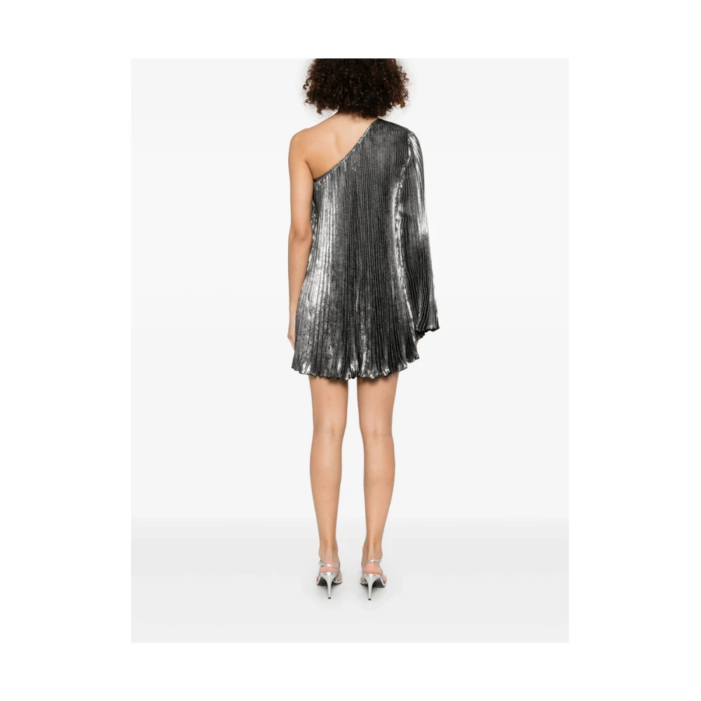 L'idée Een-Schouder Antracietgrijze Geplooide Jurk Gray Dames