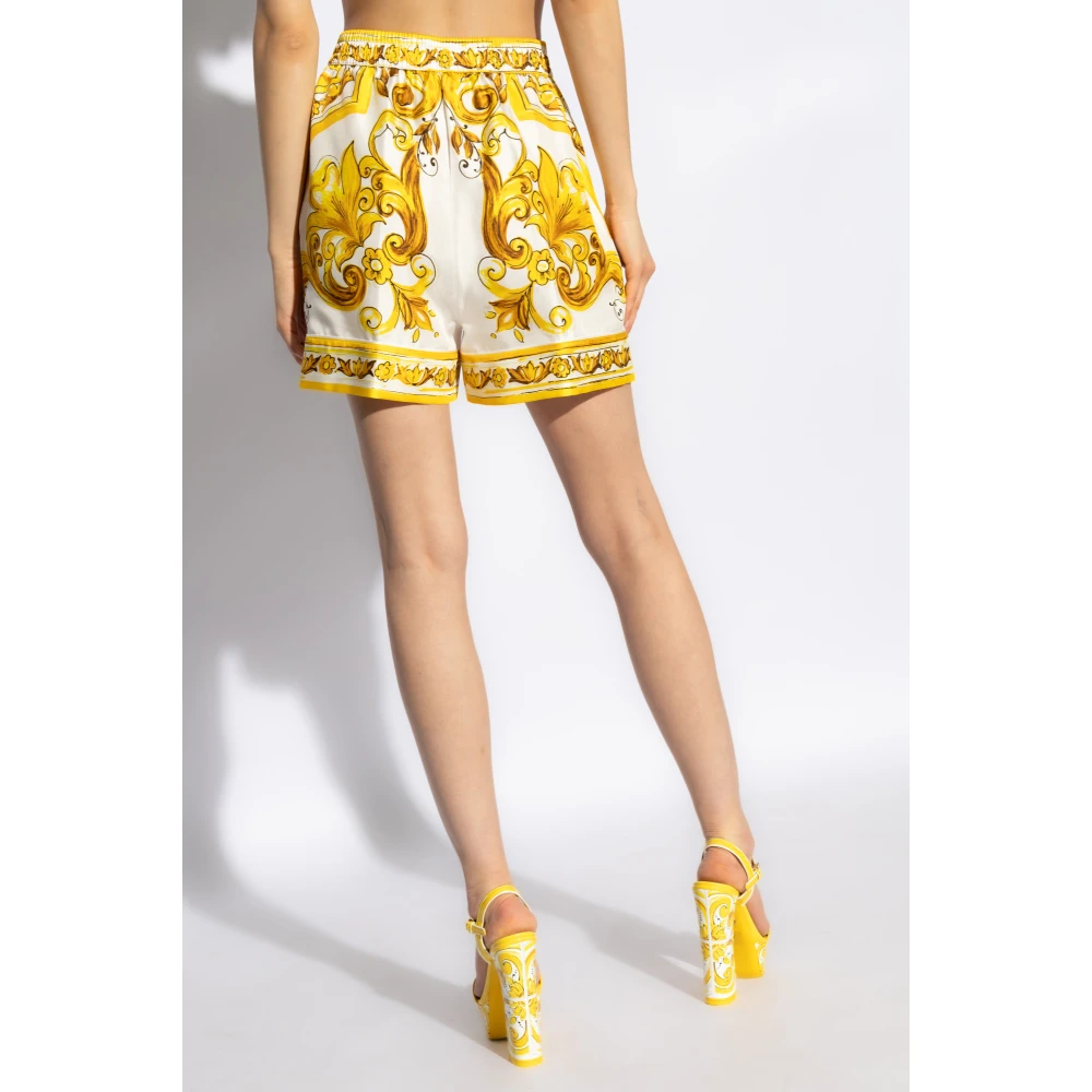 Dolce & Gabbana Zijden shorts Yellow Dames