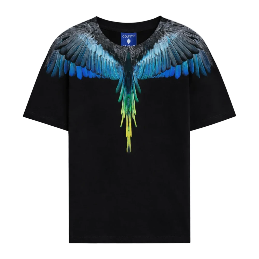 Marcelo Burlon Men's Black T-Shirts, M, T-Shirt Con Stampa Ali