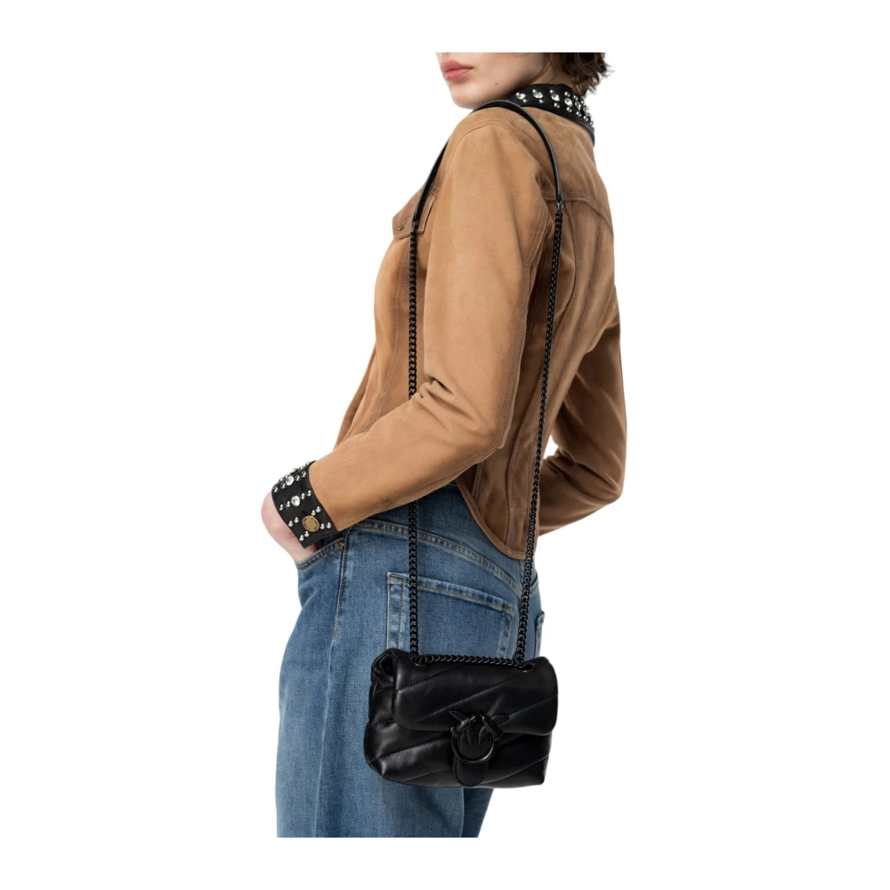 pinko Love Puff Sheep Nappa Tas Zwart Black Dames