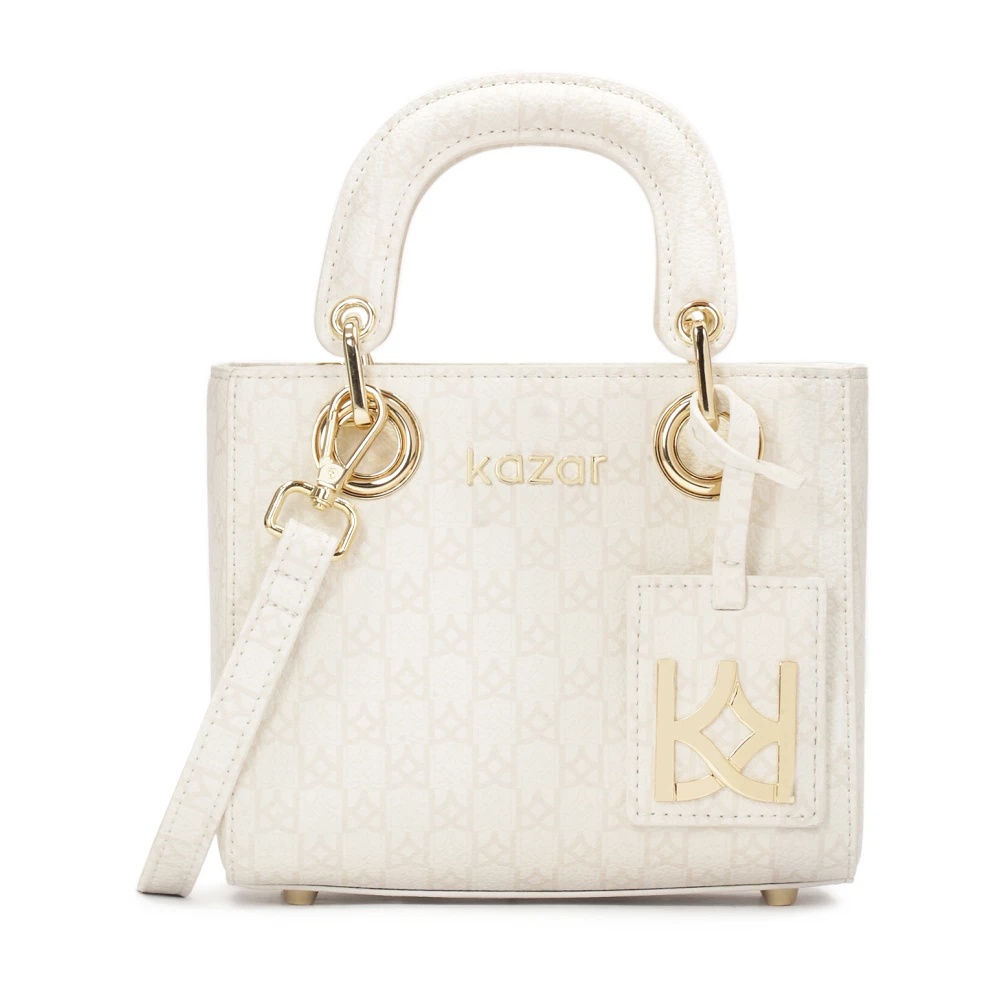 Kazar Leren handtas in een compacte versie White Dames