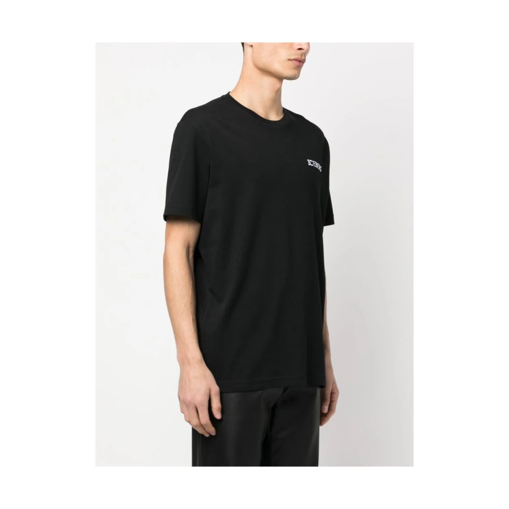 Iceberg Grafische Print Katoenen T-shirt Black Heren