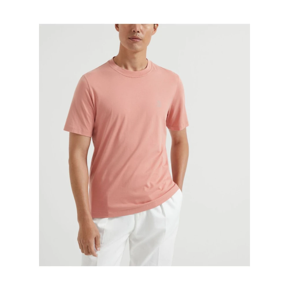 BRUNELLO CUCINELLI Stijlvolle T-shirts voor mannen en vrouwen Pink Heren