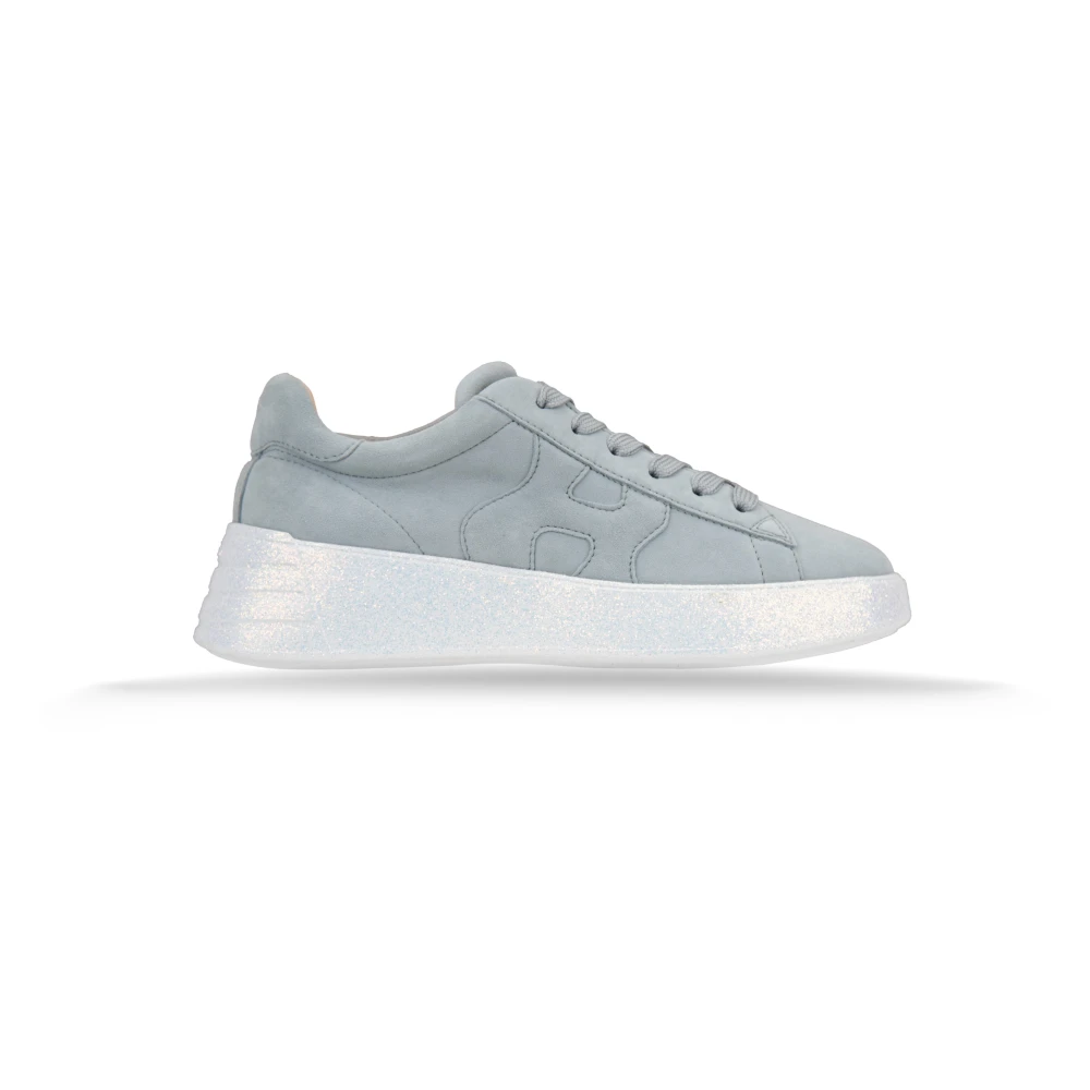 Hogan Suède Vetersneakers voor Dames Dames Schoenen Blauw
