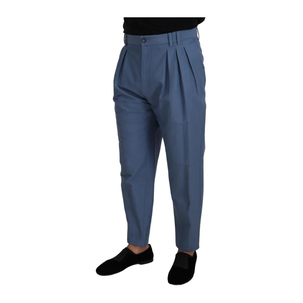 Dolce & Gabbana Blue Linen Chino Formal Pants - IT48 | M - Image 2