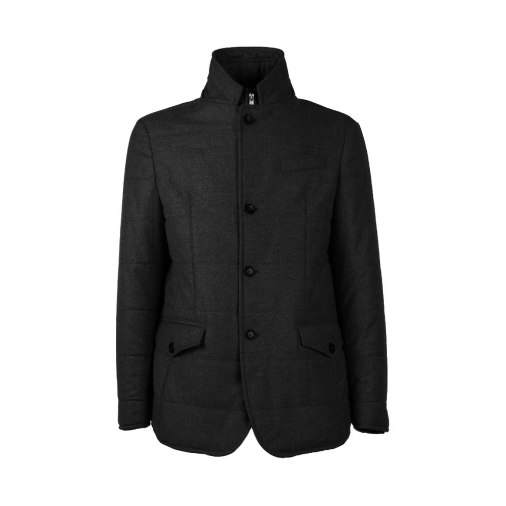 Made in Italia Italiaanse wollen en kasjmier herenjas met afneembare vest Black Heren