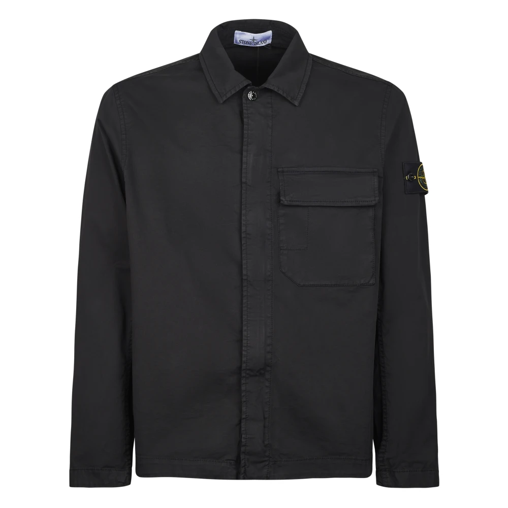 Stone Island Men's Black Light Jackets, S, Light Jacket