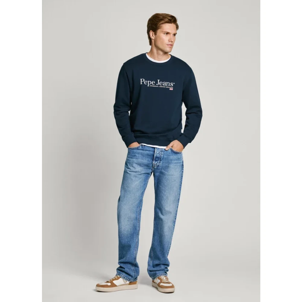 Pepe Jeans Ronde Hals Sweatshirt met Logo Green Heren