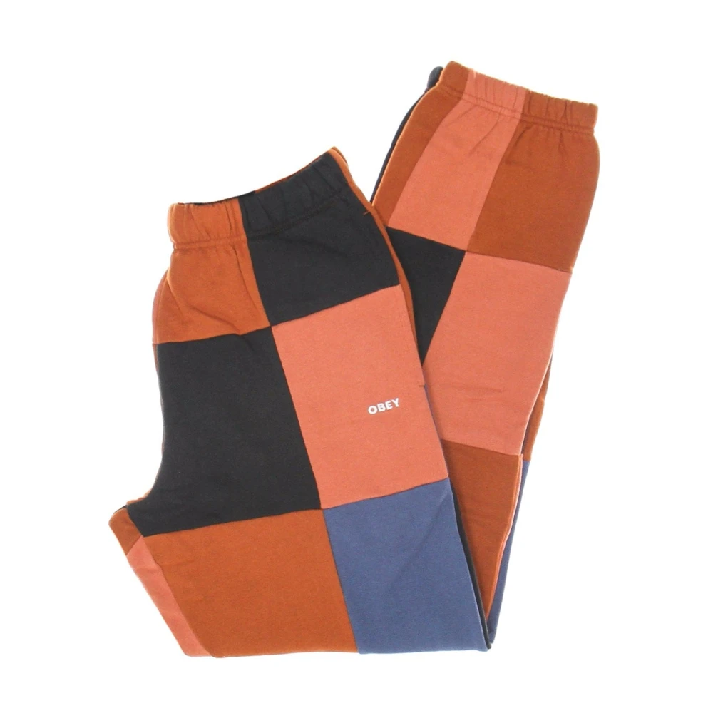 Obey Patchwork Fleece Sweatpants met Zakken Multicolor Heren
