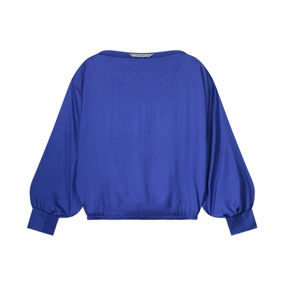 Summum Woman Zijdezachte Batwing Top Blue Dames