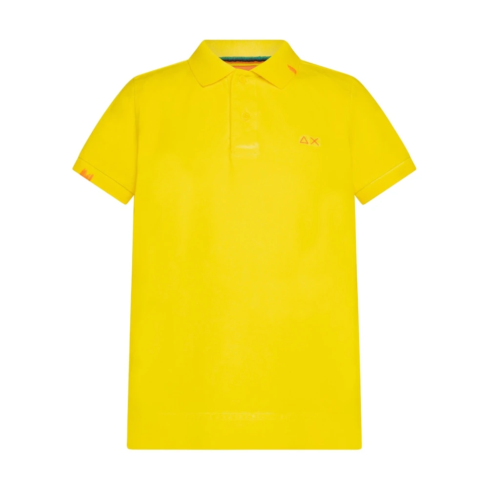 Sun68 Men's Yellow Polo Shirts, Xl, Special Dyed Cotton Polo Shirt