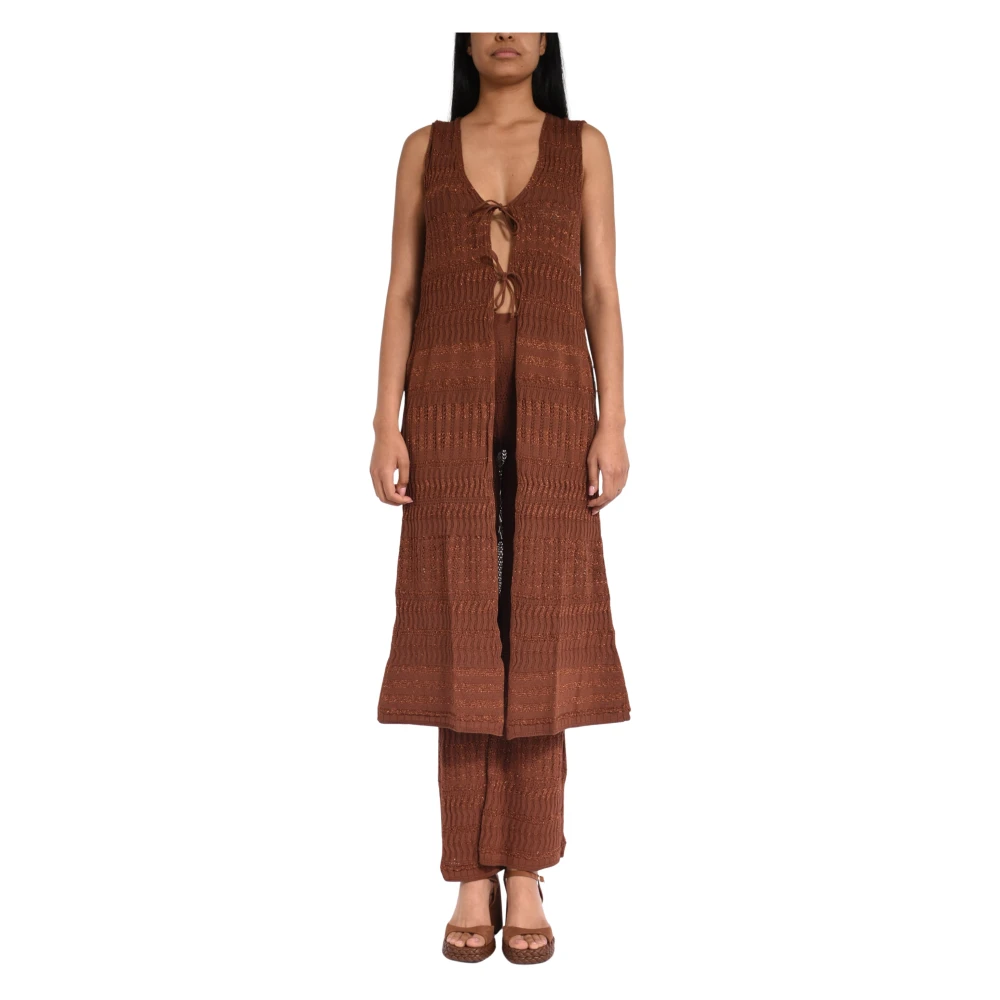 Akep Vrouw Bruin Truien & Vesten Dames, S, Polyester, Cardigans