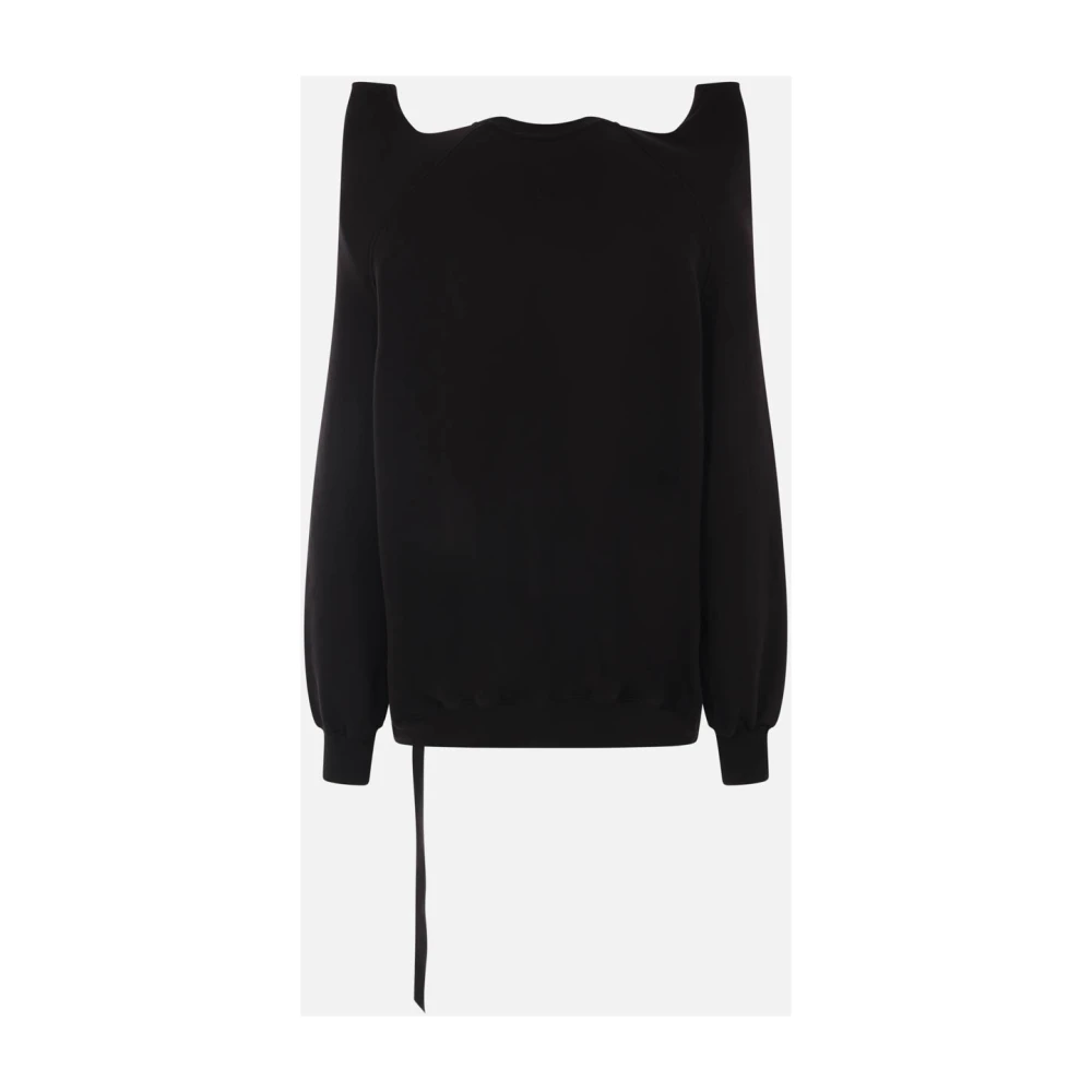 Rick Owens Zwarte Oversized Trui met Cut-Out Detail Black Heren