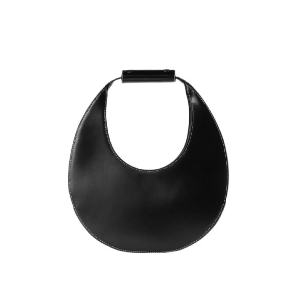 Staud Black Handbags, Female, One Size, Crescent Moon Bag With Curved Handle