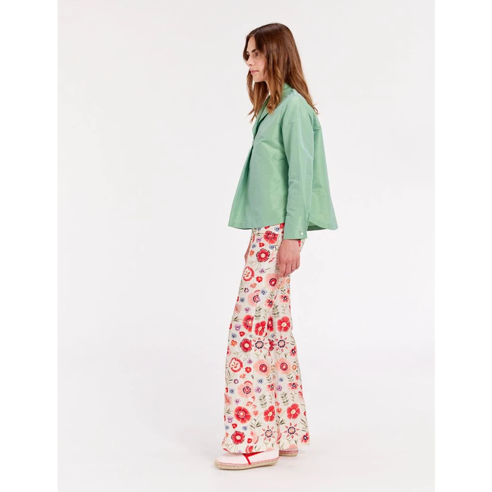 Ines De La Fressange Paris Elegante Oversized Shirt met Kraagdetail Green Dames