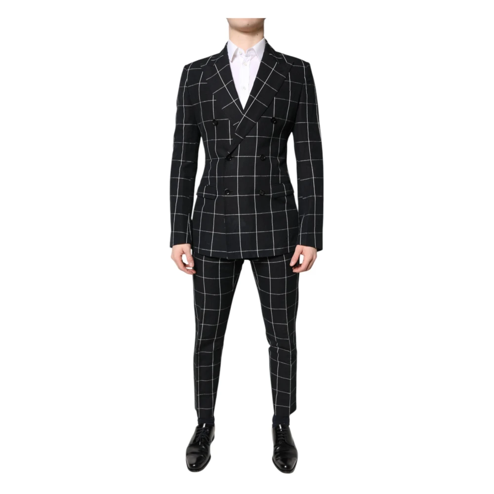 Dolce & Gabbana Luxury Black Silk Lined Suit - Male - Double Breasted Suits - Black - M - Suits - Image 3
