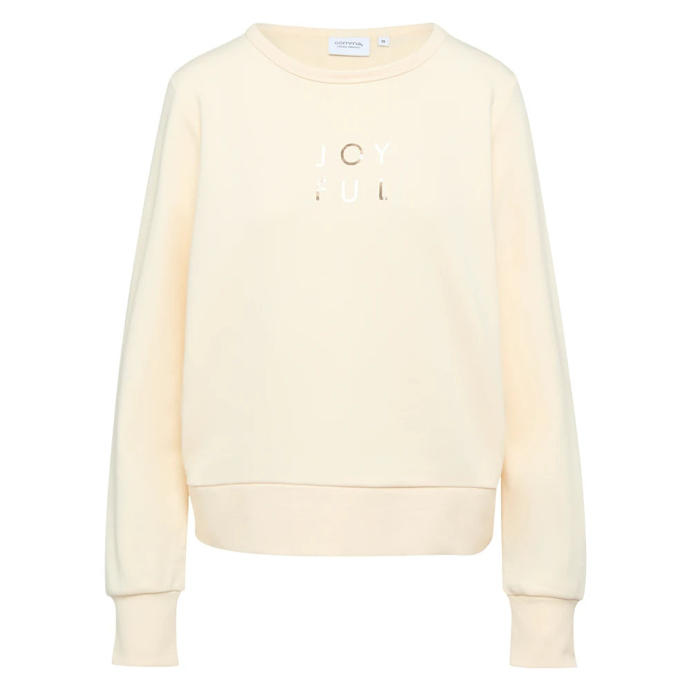 Comma Casual Artwork Sweatshirt Beige Dames