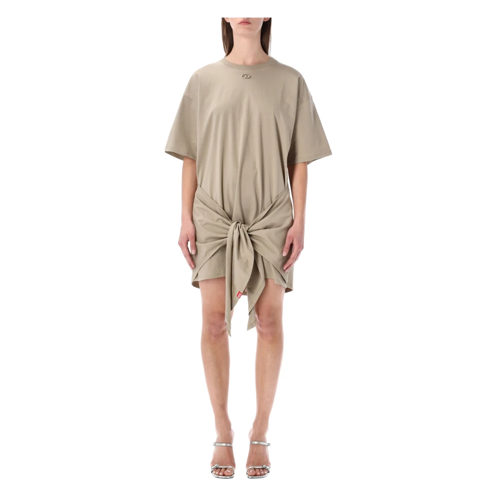 Diesel Women's Beige D-Eivor Tshirt Knot Dress - Short Dresses - Xs - Dresses
