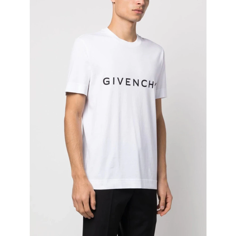 Givenchy Logo Print Katoenen T-Shirt White Heren