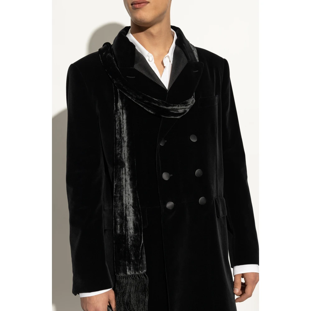 Dolce & Gabbana Fluwelen sjaal Black Heren