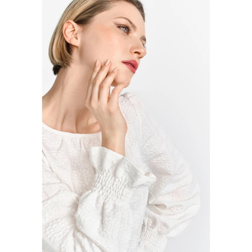 Rich & Royal Bloemen Longsleeve Top White Dames