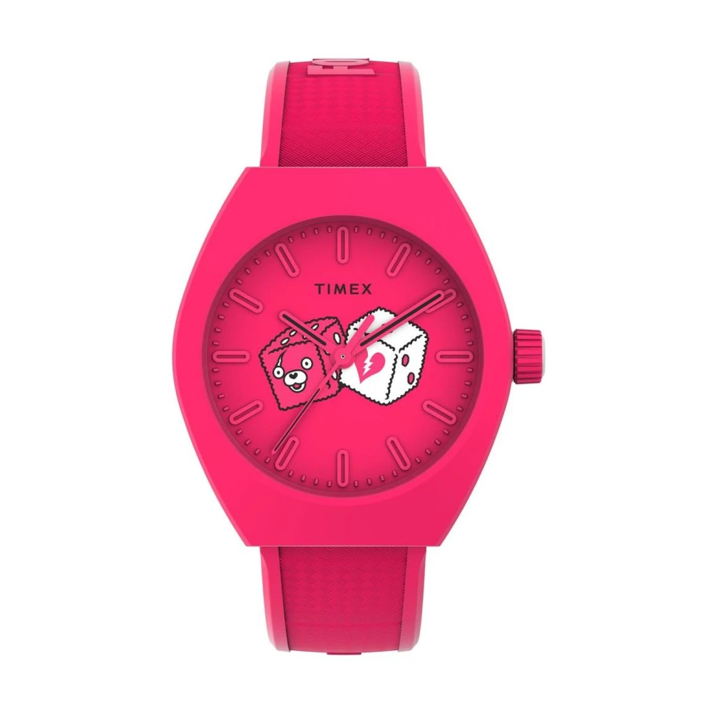 Timex Men's Pink Watches, One Size, Rubber Sport Watch With Durable Strap