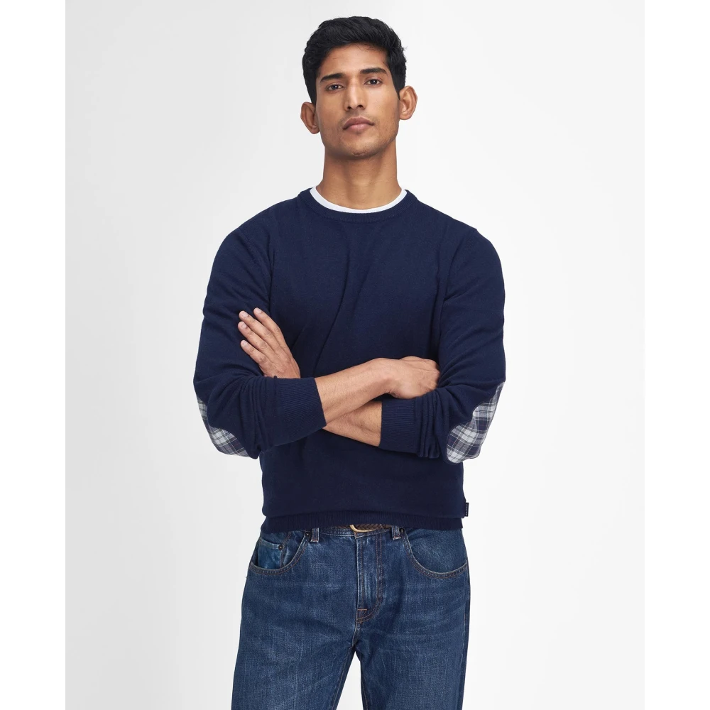 Barbour Blauwe Crew Neck Sweater Marlow Blue Heren
