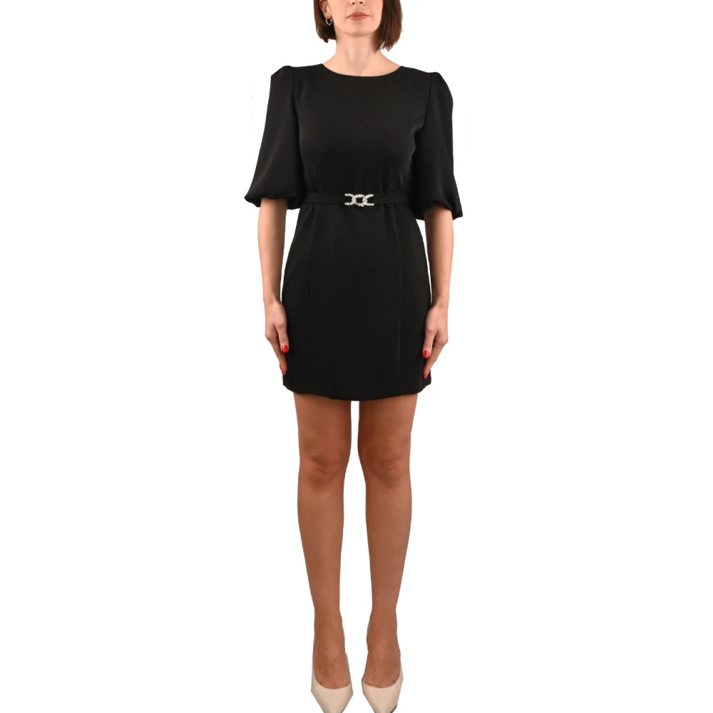Kocca Polyester jurk met ballonmouwen Black Dames