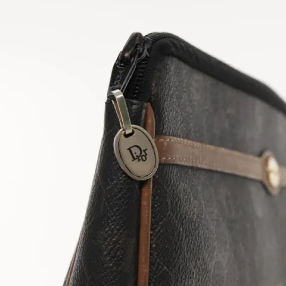 Dior Vintage Pre-owned Canvas clutches Black Dames