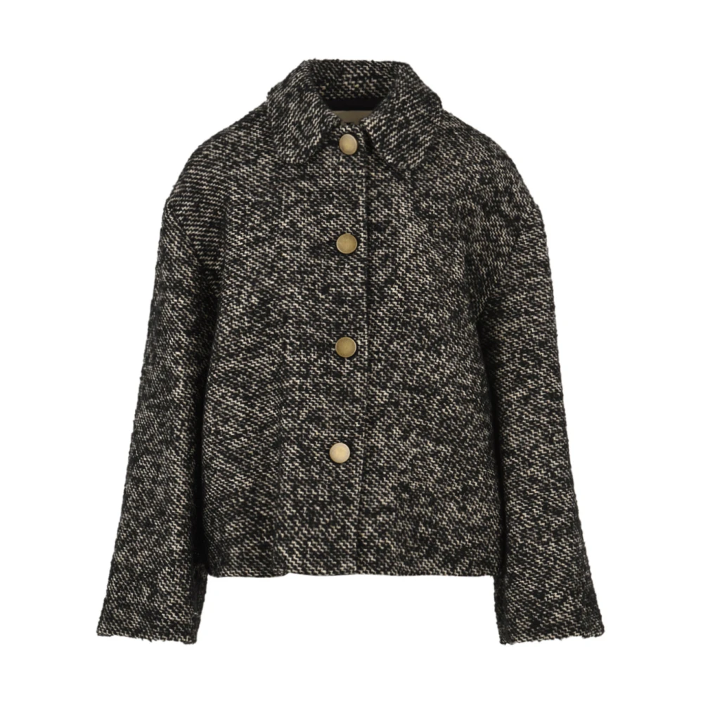 L'Autre Chose Zwarte Jas voor Vrouwen Black Dames