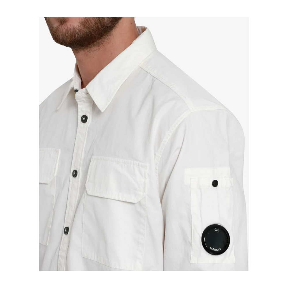C.P. Company Wit Katoenen Overhemd met Kraag en Zakken White Heren